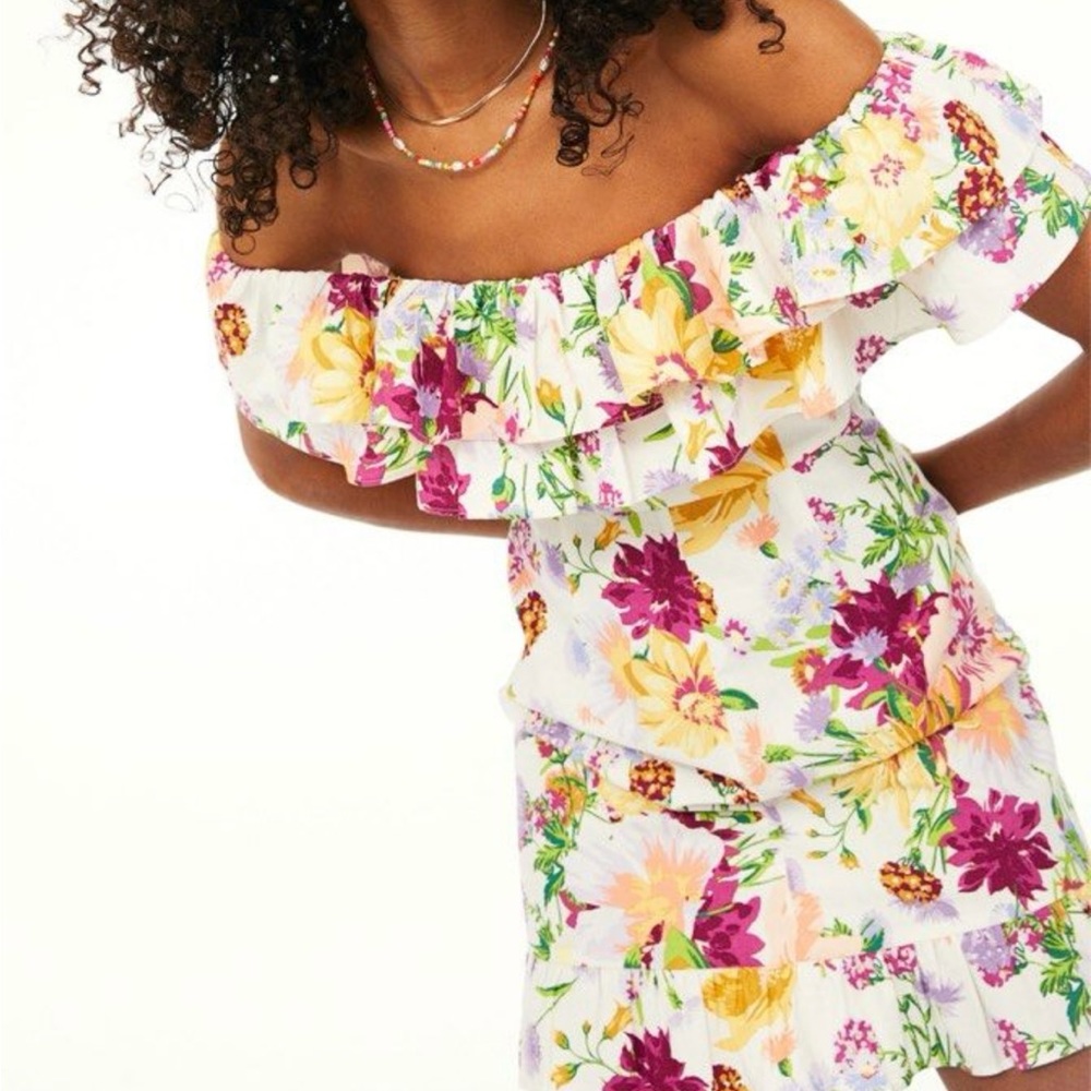 🌸 OFF SHOULDERS FLORAL DRESS - Picture 2 of 12
